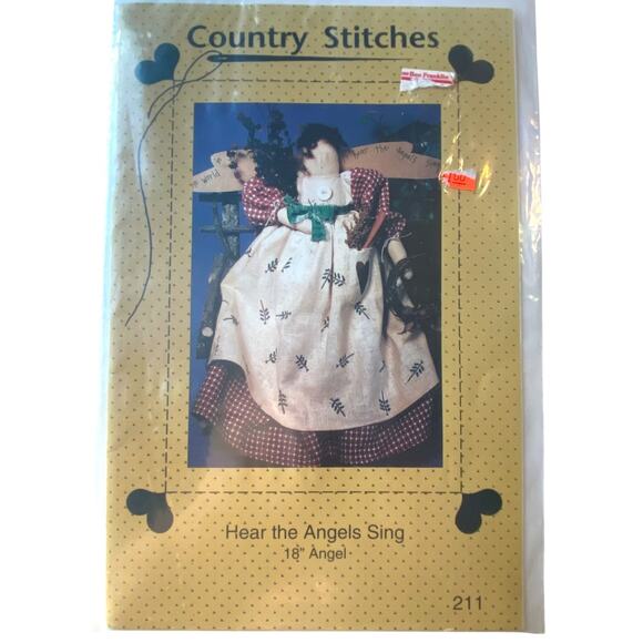 Country Stitches 211 Hear The Angels Sing Pattern 18" Uncut Christmas Holiday - Picture 2 of 5